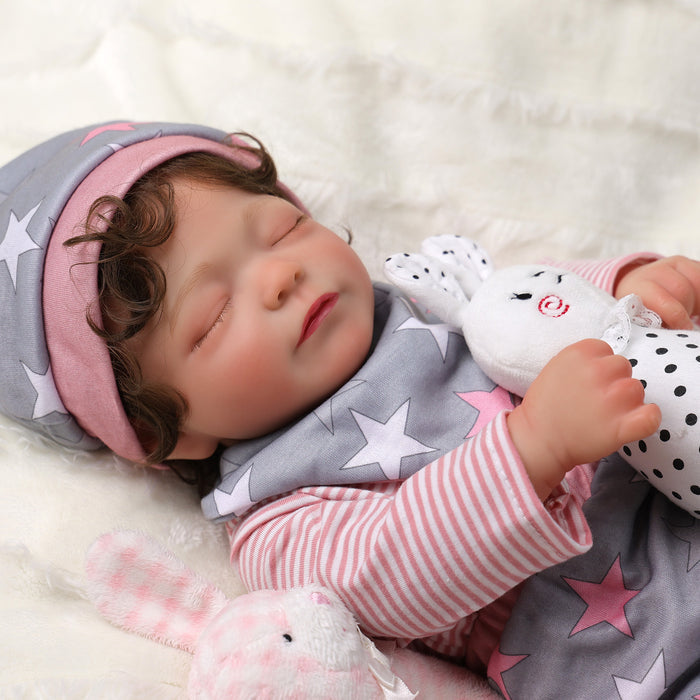 Babeside Amy 20'' Realistic Reborn Baby Doll Sleeping Girl Pink And Grey Star