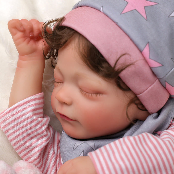 Babeside Amy 20'' Realistic Reborn Baby Doll Sleeping Girl Pink And Grey Star