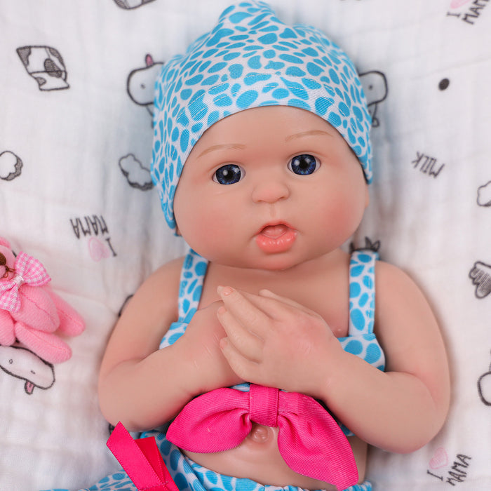 Babeside Bailyn 16'' Full Silicone Adorable Reborn Baby Doll Blue Eyes Infant Girl - Summer Style