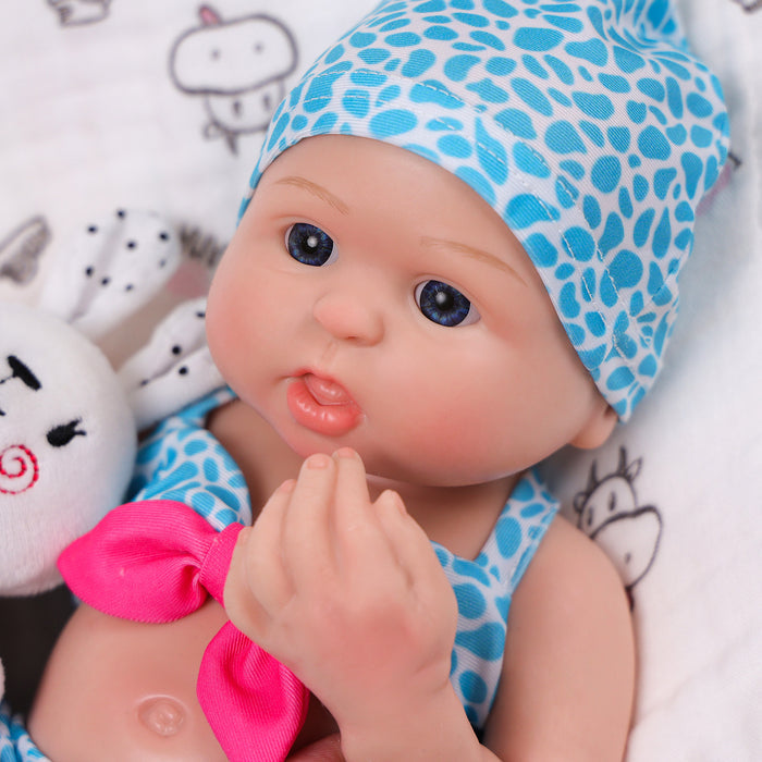 Babeside Bailyn 16'' Full Silicone Adorable Reborn Baby Doll Blue Eyes Infant Girl - Summer Style