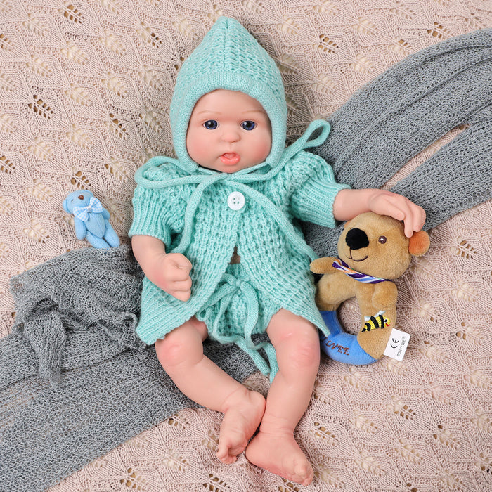 Babeside Bailyn 16'' Full Silicone Reborn Baby Doll Blue Eyes Infant Girl