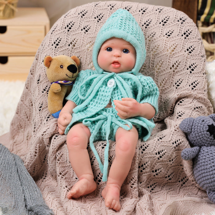 Babeside Bailyn 16'' Full Silicone Reborn Baby Doll Blue Eyes Infant Girl