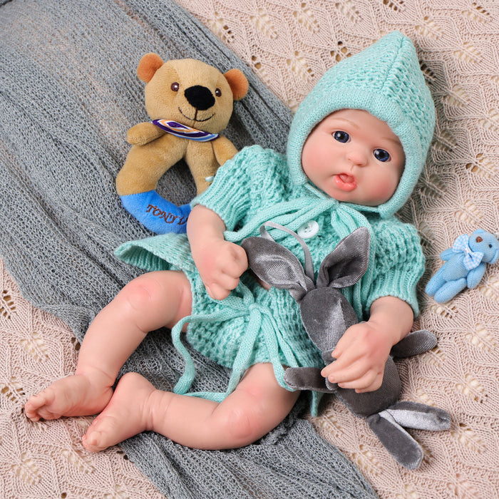 Babeside Bailyn 16'' Full Silicone Reborn Baby Doll Blue Eyes Infant Girl