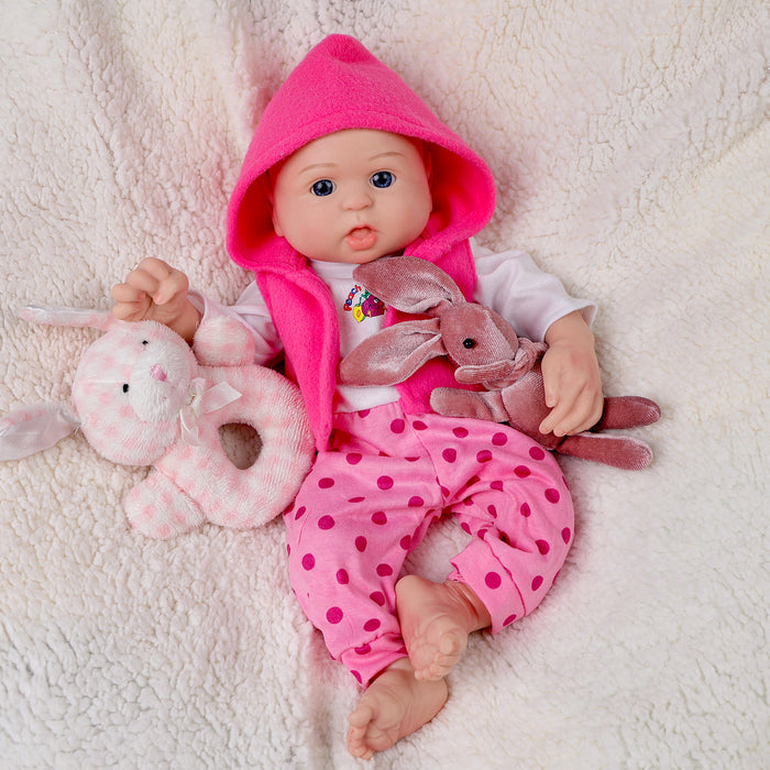 Babeside Bailyn 16'' Full Silicone Reborn Baby Doll Girl Adorable Peach Sweetheart Pink