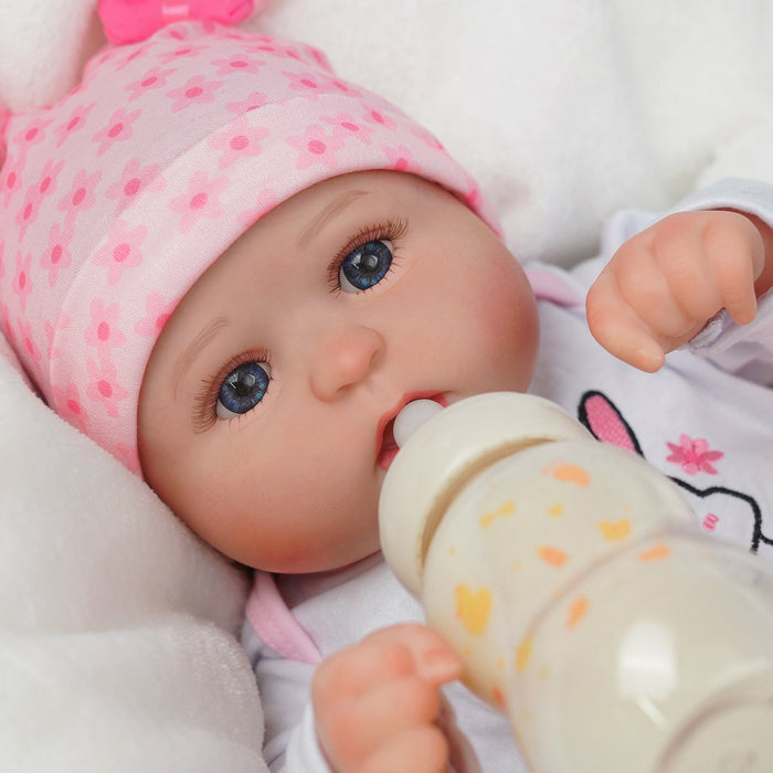 Babeside Bailyn 20'' Cutest Realistic Reborn Baby Doll Blue Eyes Girl with Heartbeat Coos and Breath