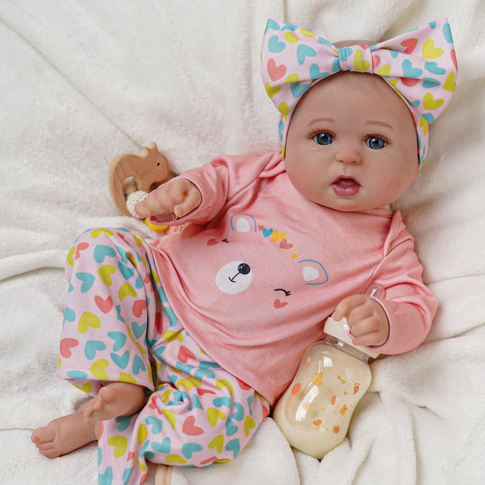 Babeside Bailyn 20'' Cutest Realistic Reborn Baby Doll Blue Eyes Girl with Heartbeat Coos and Breath