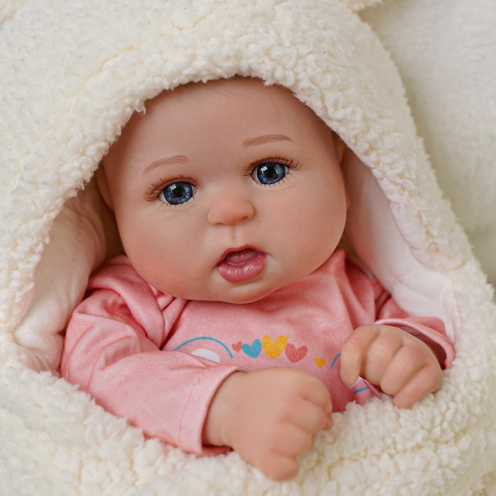 Babeside Bailyn 20'' Cutest Realistic Reborn Baby Doll Blue Eyes Girl with Heartbeat Coos and Breath