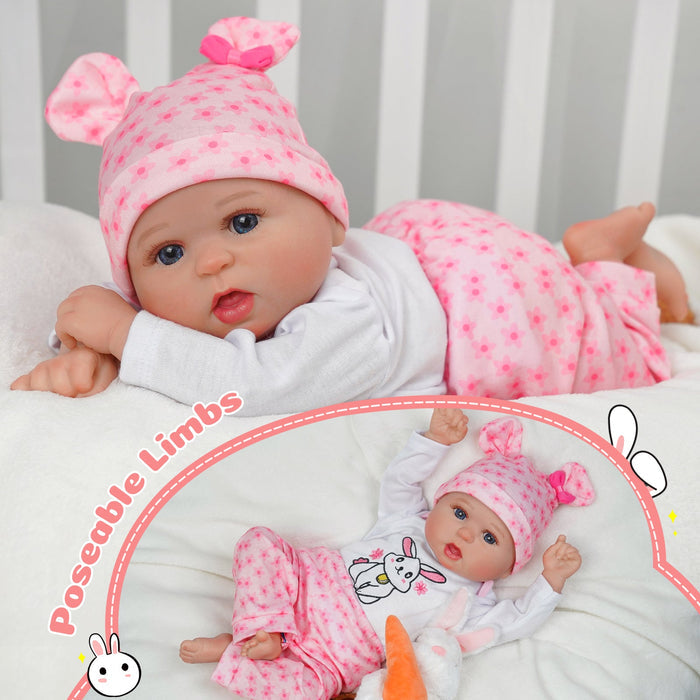 Babeside Bailyn 20'' Cutest Realistic Reborn Baby Doll Blue Eyes Girl with Heartbeat Coos and Breath