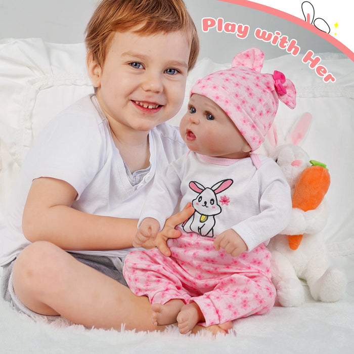 Babeside Bailyn 20'' Cutest Realistic Reborn Baby Doll Blue Eyes Girl with Heartbeat Coos and Breath
