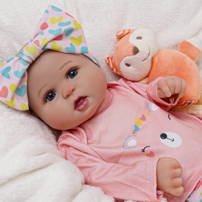 Babeside Bailyn 20'' Cutest Realistic Reborn Baby Doll Blue Eyes Girl with Heartbeat Coos and Breath