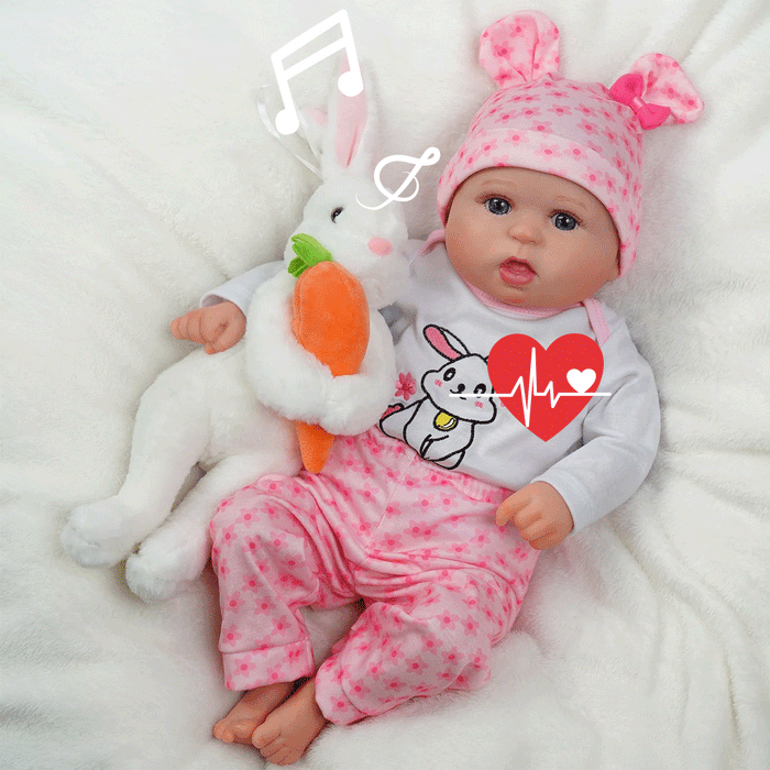 Babeside Bailyn 20'' Cutest Realistic Reborn Baby Doll Blue Eyes Girl with Heartbeat Coos and Breath