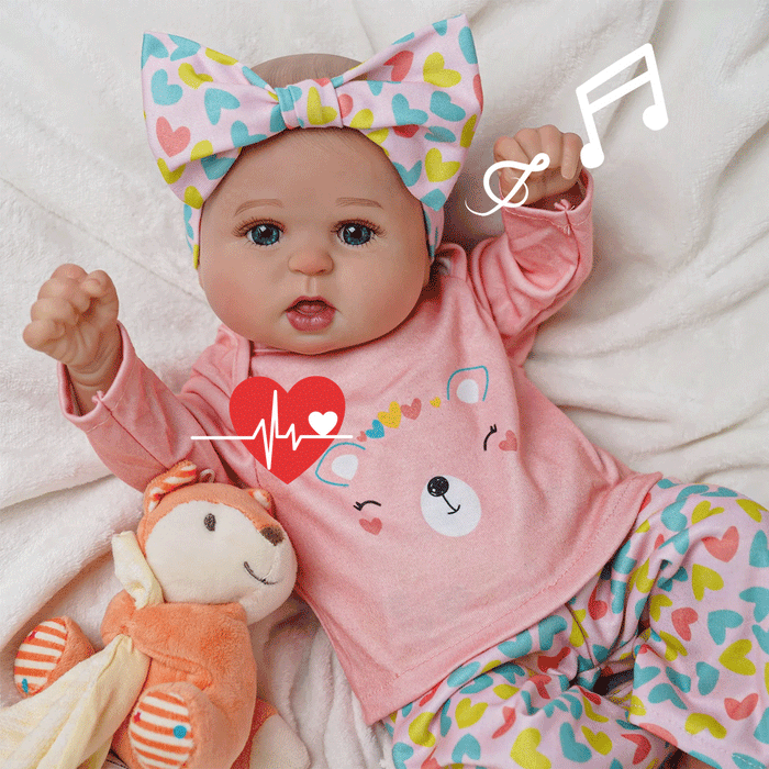 Babeside Bailyn 20'' Cutest Realistic Reborn Baby Doll Blue Eyes Girl with Heartbeat Coos and Breath