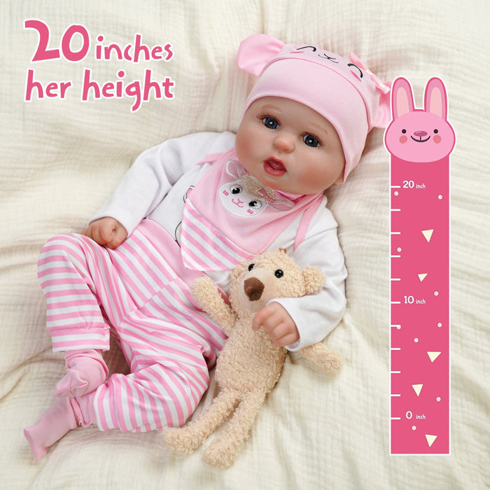 Babeside Bailyn 20'' Cutest Realistic Reborn Baby Doll Girl That Look Real with Heartbeat Coos and Breath