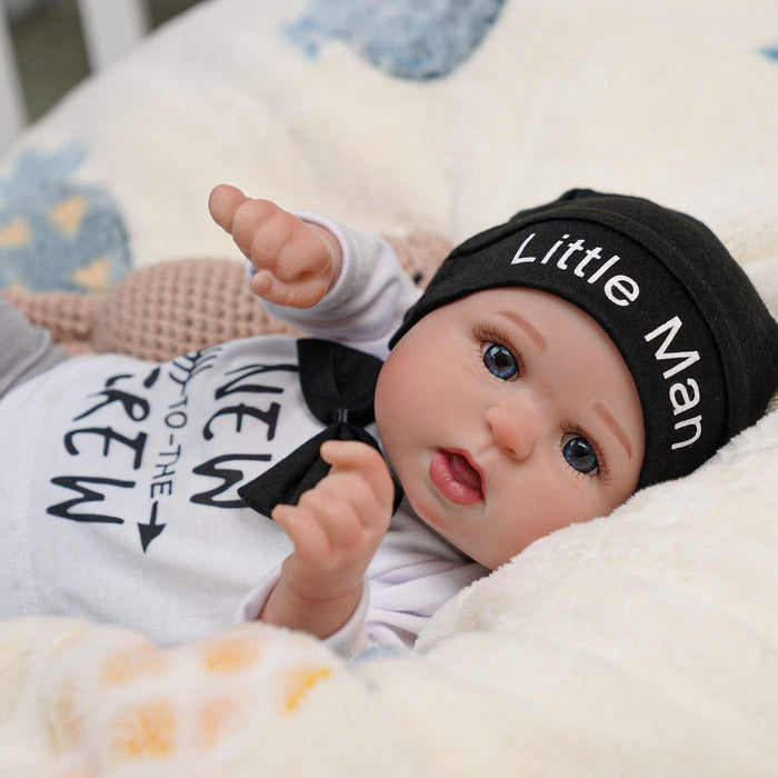 Babeside Bailyn 20'' Cutest Realistic Reborn Baby Doll Little Boy with Heartbeat Coos and Breath