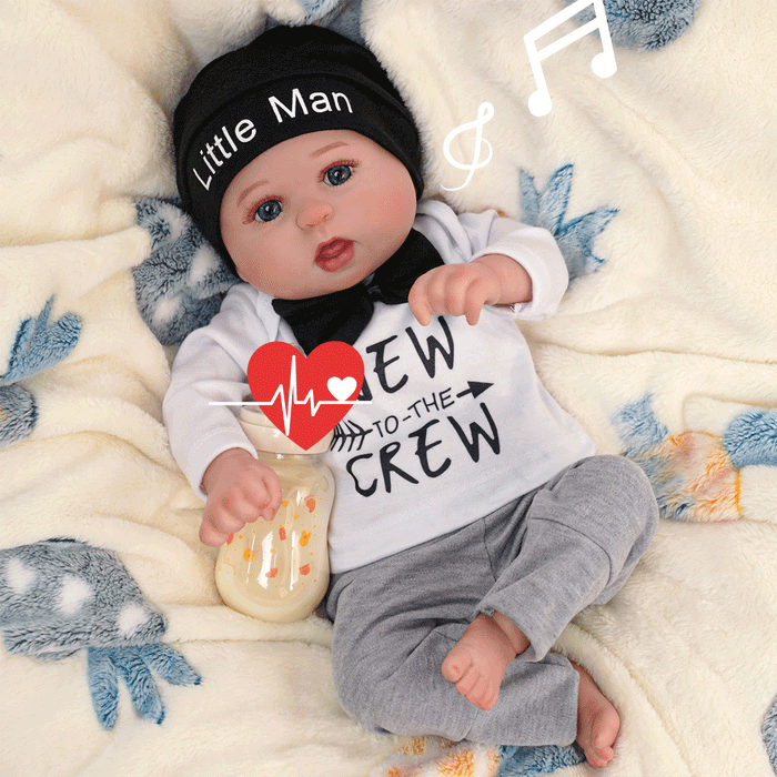 Babeside Bailyn 20'' Cutest Realistic Reborn Baby Doll Little Boy with Heartbeat Coos and Breath