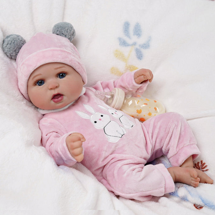Babeside Bailyn 20'' Cutest Realistic Reborn Baby Doll Pink Bunny Girl with Heartbeat Coos and Breath