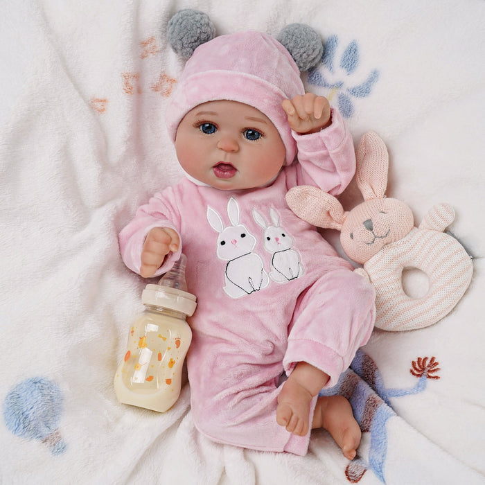 Babeside Bailyn 20'' Cutest Realistic Reborn Baby Doll Pink Bunny Girl with Heartbeat Coos and Breath
