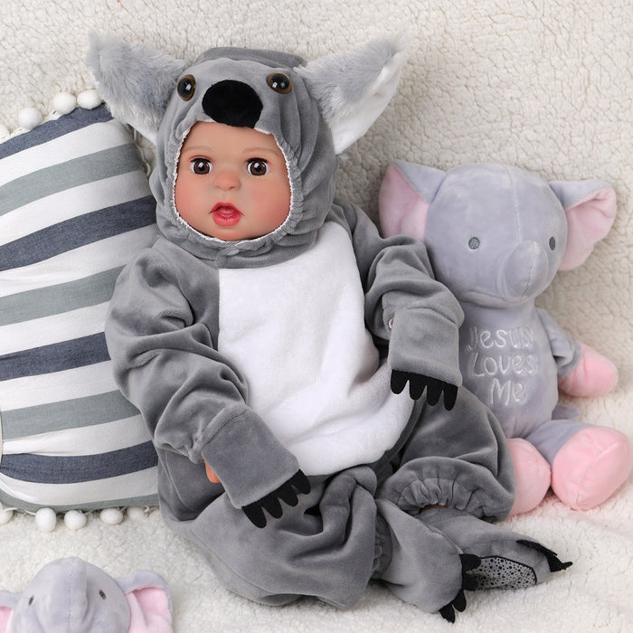 Babeside Bailyn 20" Open & Close Eyes Realistic Reborn Baby Doll Adorable Girl Grey Koala