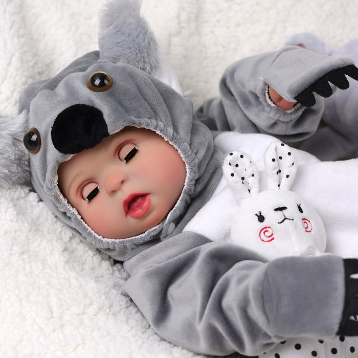 Babeside Bailyn 20" Open & Close Eyes Realistic Reborn Baby Doll Adorable Girl Grey Koala
