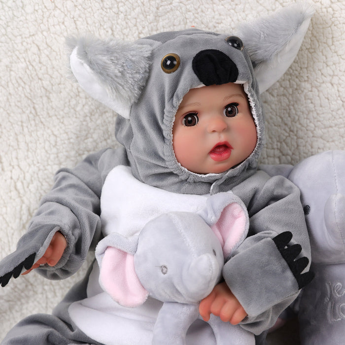 Babeside Bailyn 20" Open & Close Eyes Realistic Reborn Baby Doll Adorable Girl Grey Koala