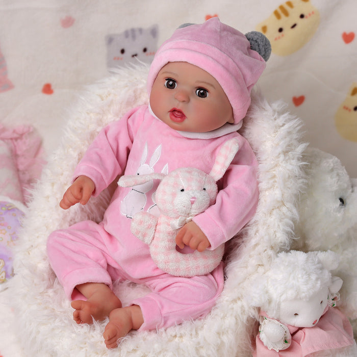 Babeside Bailyn 20" Open & Close Eyes Realistic Reborn Baby Doll Lovely Girl Pink Bunny