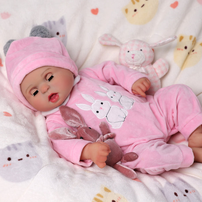 Babeside Bailyn 20" Open & Close Eyes Realistic Reborn Baby Doll Lovely Girl Pink Bunny