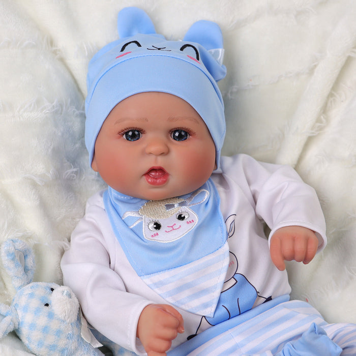 Babeside Bailyn 20'' Realistic Reborn Baby Doll Blue Eyes Awake Girl Lovely Blue Sheep
