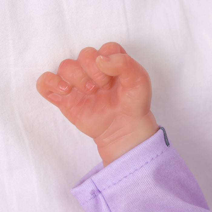 Babeside Bailyn 20'' Realistic Reborn Baby Doll Blue Eyes Awake Girl Lovely Purple Kitten