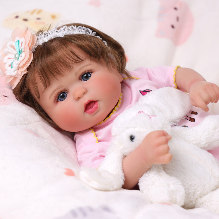 Babeside Bailyn 20'' Realistic Reborn Baby Doll Blue Eyes Awake Girl Pink Fawn