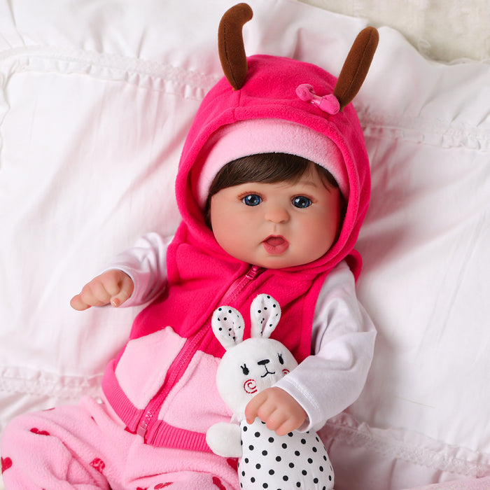 Babeside Bailyn 20'' Realistic Reborn Baby Doll Blue Eyes Awake Girl Winter Pink Love