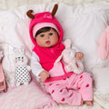 Babeside Bailyn 20'' Realistic Reborn Baby Doll Blue Eyes Awake Girl Winter Pink Love