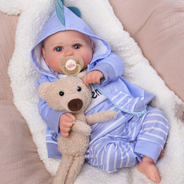 Babeside Bailyn 20'' Realistic Reborn Baby Doll Lifelike Blue Eyes Awake Girl Lovely Blue