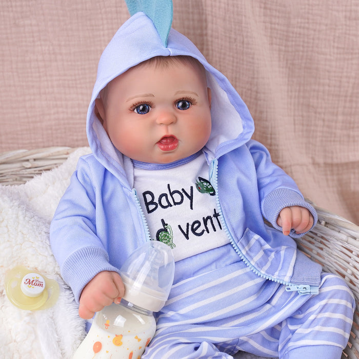 Babeside Bailyn 20'' Realistic Reborn Baby Doll Lifelike Blue Eyes Awake Girl Lovely Blue