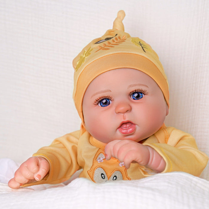 Babeside Bailyn 20'' Realistic Reborn Baby Doll Lifelike Blue Eyes Awake Girl Lovely Little Fox Orange