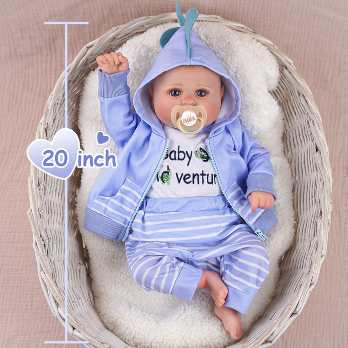 Babeside Bailyn 20'' Realistic Reborn Baby Doll Lifelike Blue Eyes Awake Girl Lovely Blue