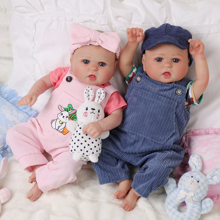 Babeside Bailyn 20'' Realistic Reborn Baby Girl Boy Doll Blue Eyes Twins Lovely Awake
