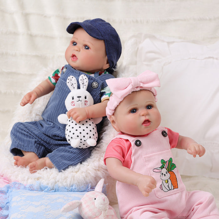 Babeside Bailyn 20'' Realistic Reborn Baby Girl Boy Doll Blue Eyes Twins Lovely Awake