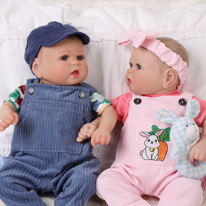 Babeside Bailyn 20'' Realistic Reborn Baby Girl Boy Doll Blue Eyes Twins Lovely Awake