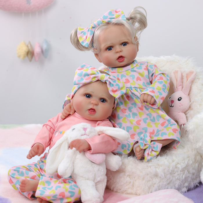 Babeside Bailyn 20'' Realistic Reborn Baby Girl Doll Blue Eyes Twins