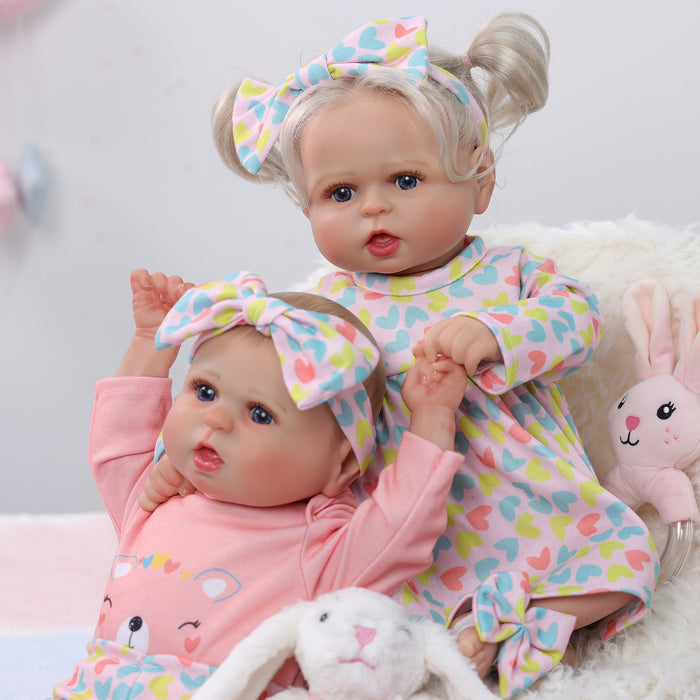 Babeside Bailyn 20'' Realistic Reborn Baby Girl Doll Blue Eyes Twins