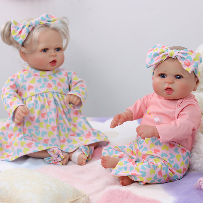 Babeside Bailyn 20'' Realistic Reborn Baby Girl Doll Blue Eyes Twins