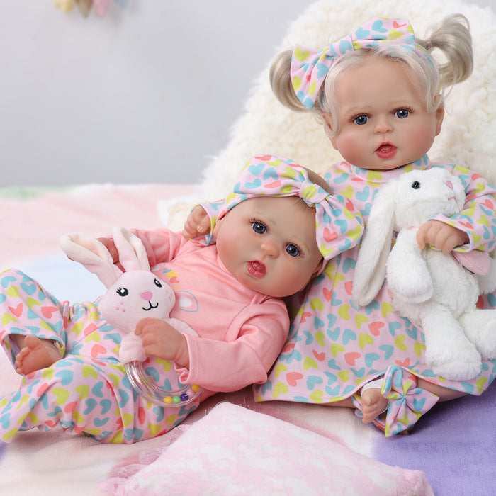 Babeside Bailyn 20'' Realistic Reborn Baby Girl Doll Blue Eyes Twins