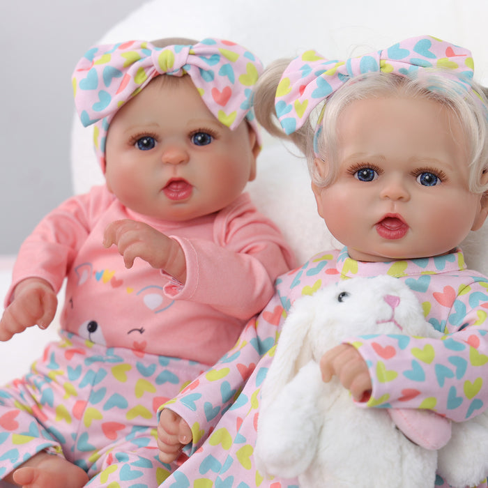 Babeside Bailyn 20'' Realistic Reborn Baby Girl Doll Blue Eyes Twins