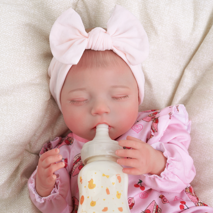 Babeside Bella 20'' Realistic Reborn Baby Doll Sleeping Girl Cherry Cake Dessert Pink Lovely