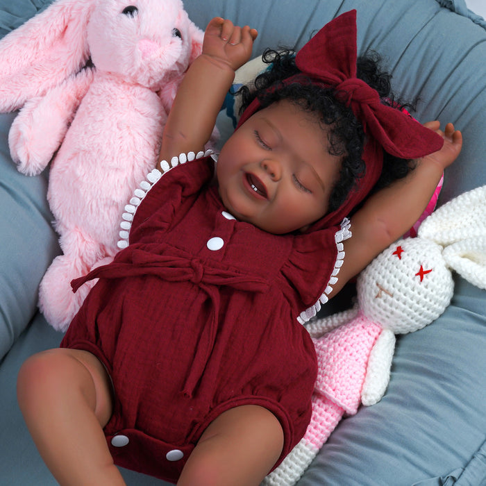 Babeside Bobby 20" Sleeping Lifelike Baby African American Girl Short Black Hair