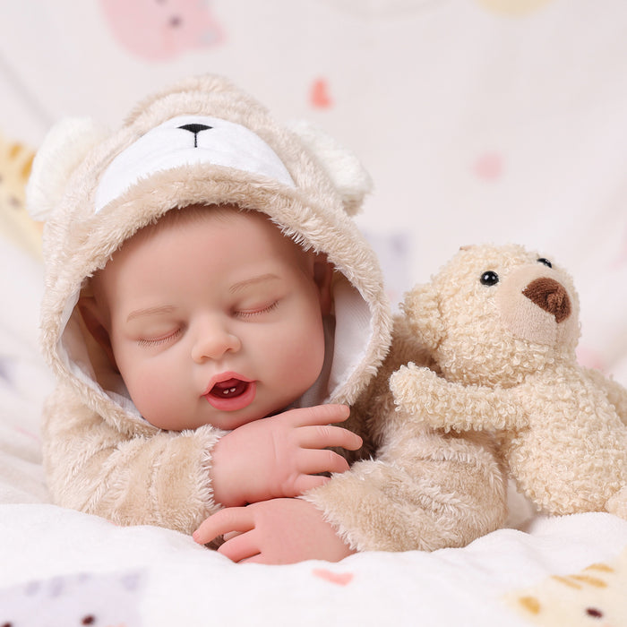 Babeside Bobo 20" Realistic Reborn Baby Dolls Adorable Boy Sleeping Soft And Lovely Twins With Heartbeat Coos And Breath