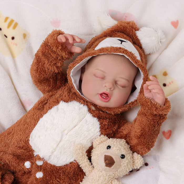Babeside Bobo 20" Realistic Reborn Baby Dolls Adorable Boy Sleeping Soft And Lovely Twins With Heartbeat Coos And Breath