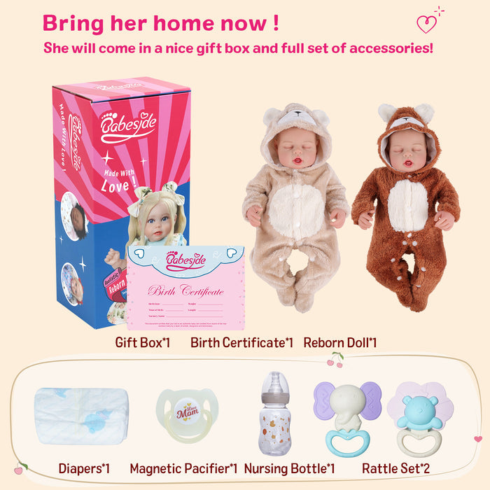 Babeside Bobo 20" Realistic Reborn Baby Dolls Adorable Boy Sleeping Soft And Lovely Twins