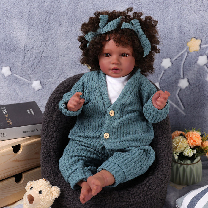 Babeside Callie 20'' Cutest Realistic Reborn Baby Doll African American Girl Awake