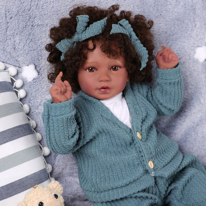 Babeside Callie 20'' Cutest Realistic Reborn Baby Doll African American Girl Awake